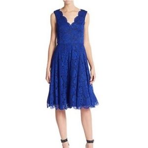 Vera Wang Blue Lace A-line Dress Sz 4